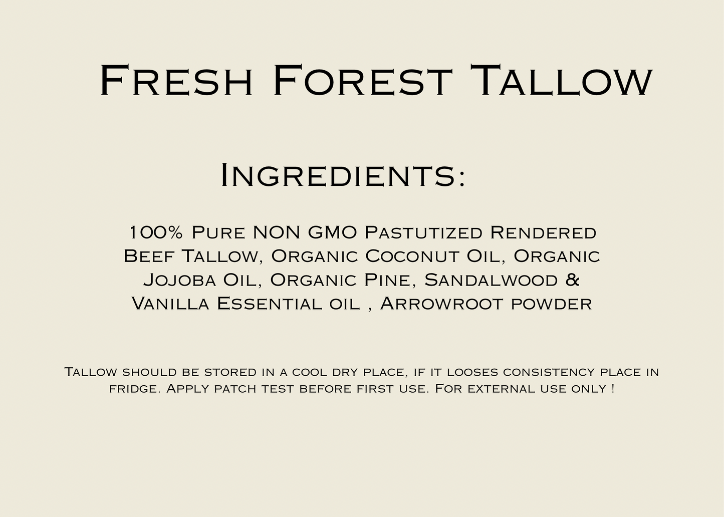 Fresh Forest Tallow Lotion 8oz