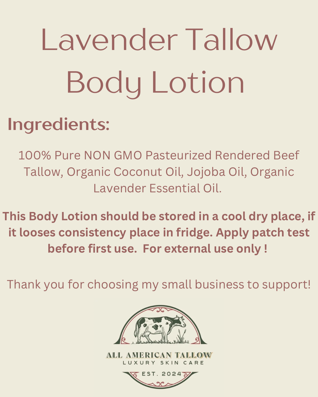 Whipped Lavender Tallow Lotion 4oz